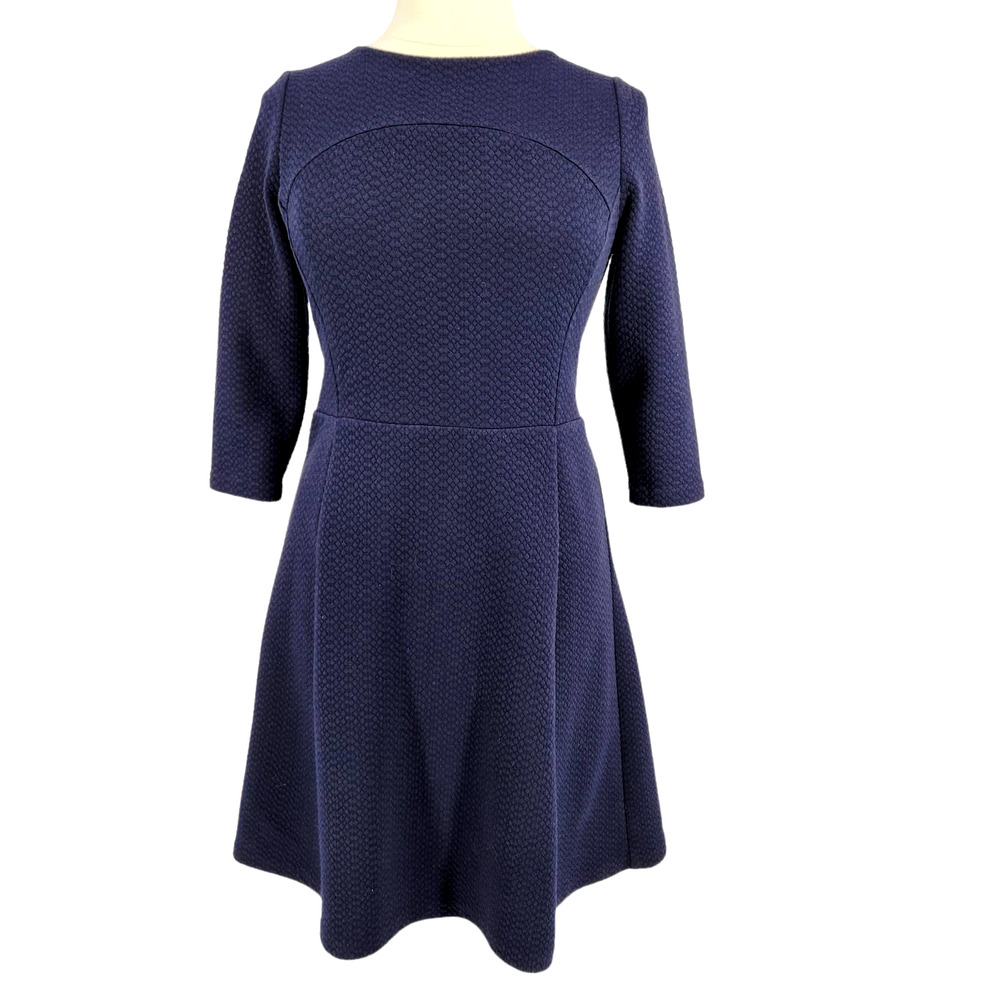 Boden Navy Blue Textured Dress